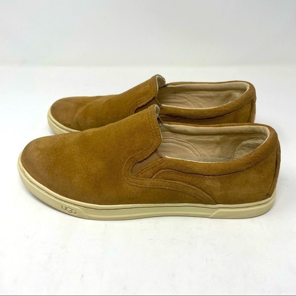 UGG Leather Slip-On Loafers Light Sheepskin Lining Tan Size 7 - Picture 1 of 9